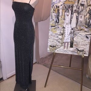Bodycon Black Metallic Dress